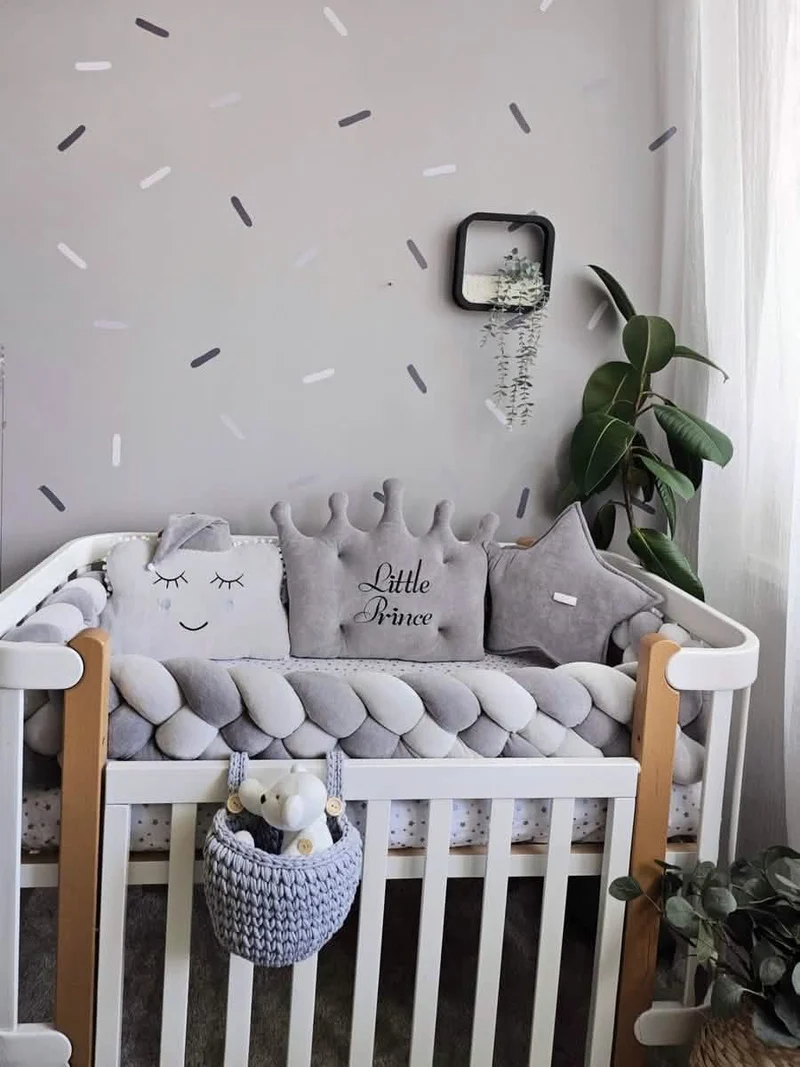Baby Boy Bedding Set Gray - Personalized Nursery Decor