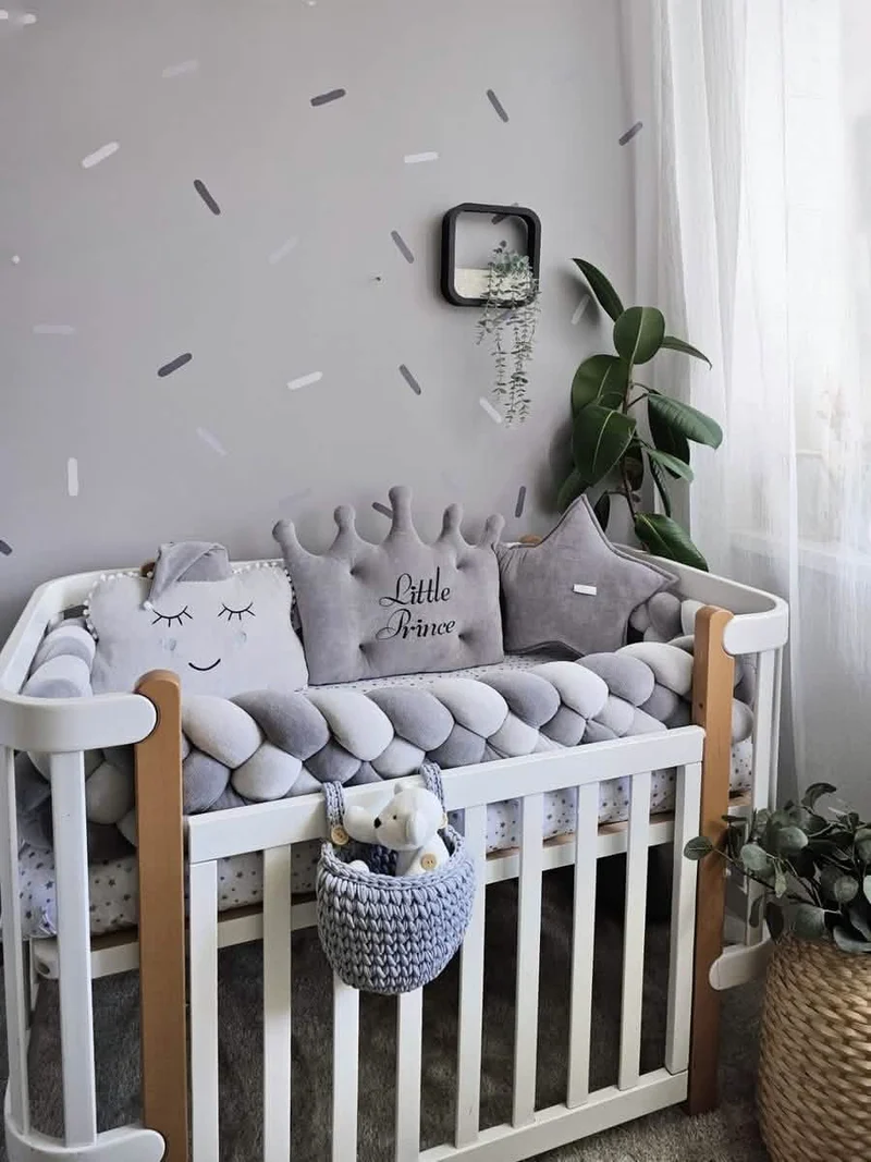 Baby Boy Bedding Set Gray - Personalized Nursery Decor