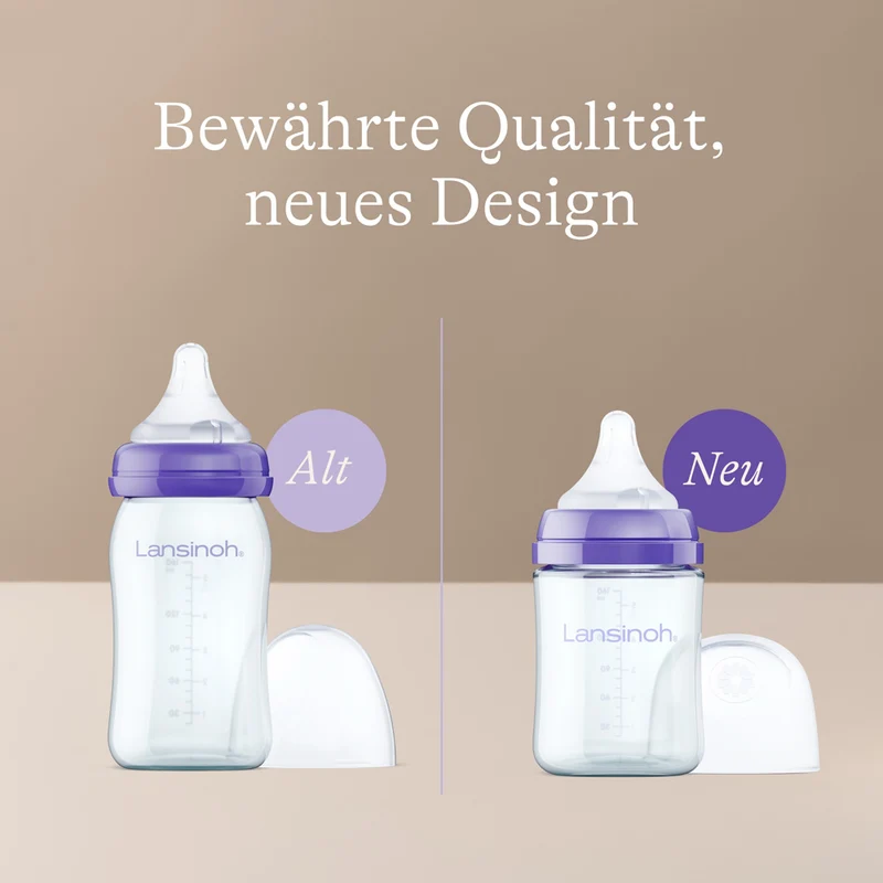 Glas Babyflasche mit NaturalWave® Sauger S, 160 ml