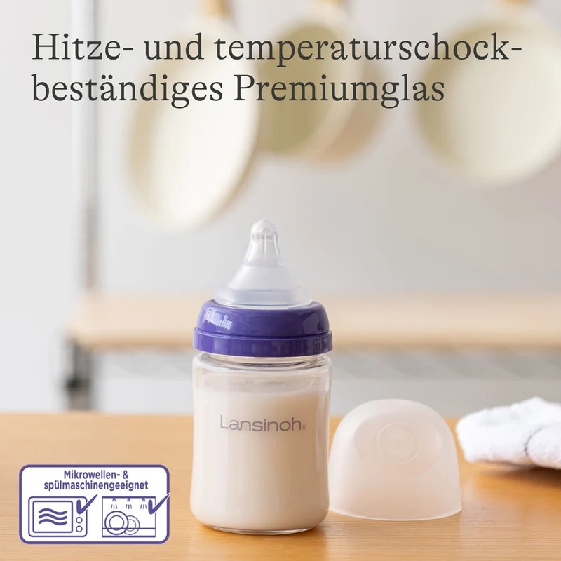 Glas Babyflasche mit NaturalWave® Sauger S, 160 ml