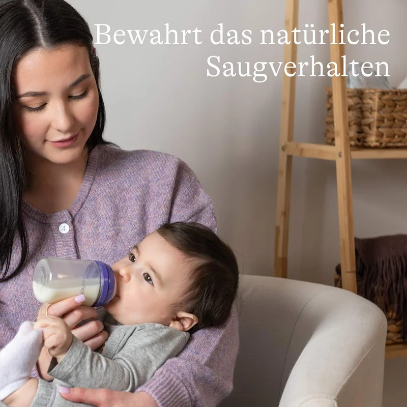 Glas Babyflasche mit NaturalWave® Sauger S, 160 ml