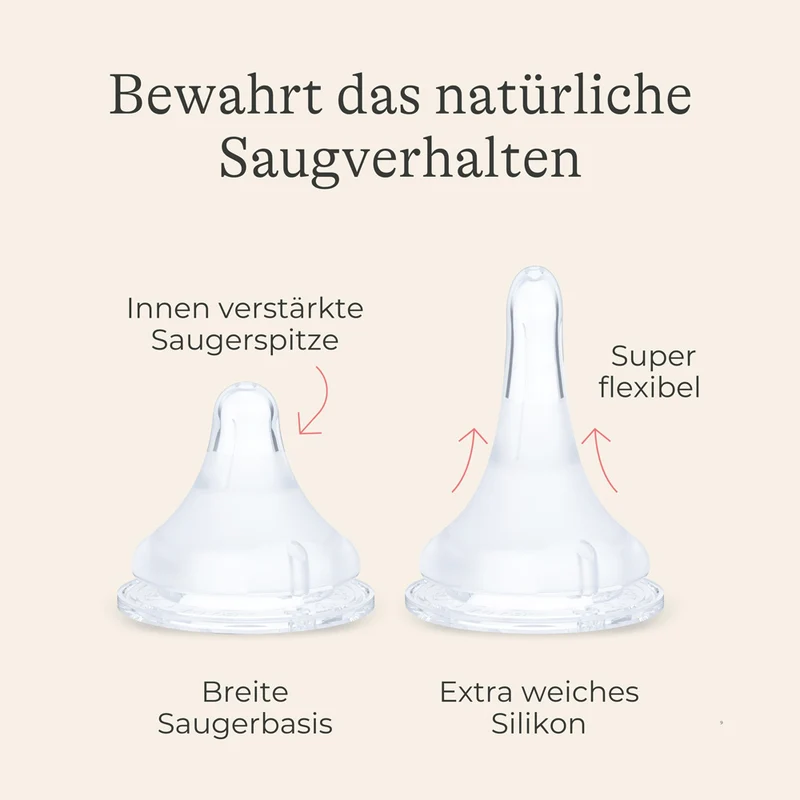 Glas Babyflasche mit NaturalWave® Sauger S, 160 ml