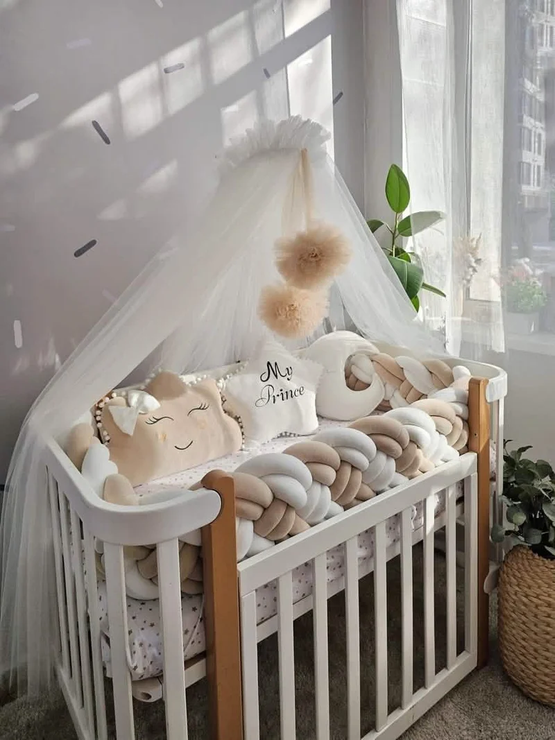 Baby Bedding Set Beige - Cloud Face, Star & Moon Pillows
