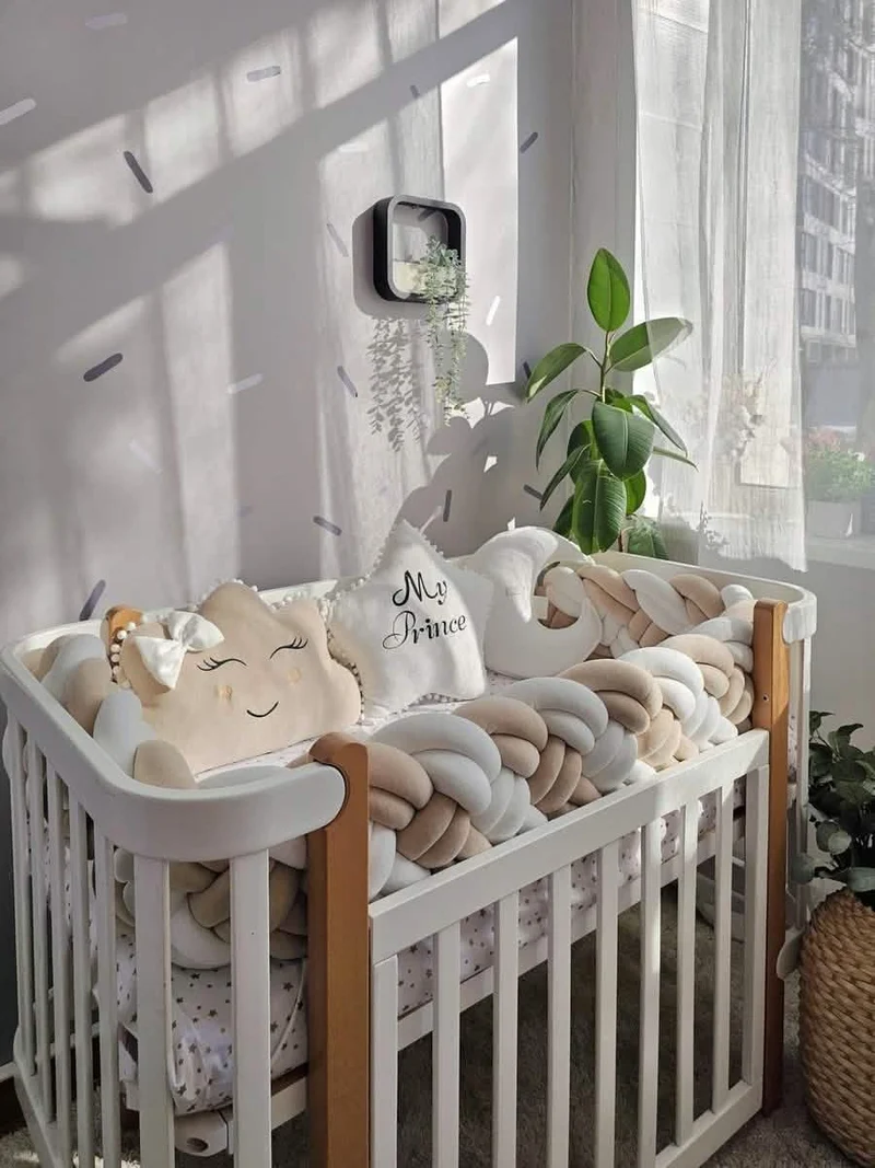 Baby Bedding Set Beige - Cloud Face, Star & Moon Pillows