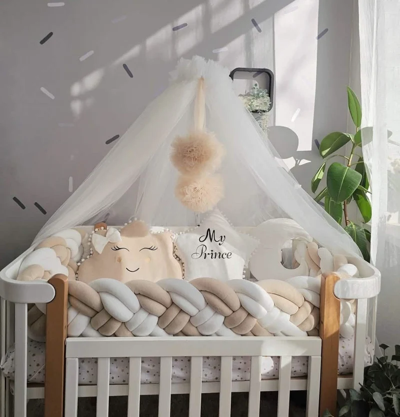 Baby Bedding Set Beige - Cloud Face, Star & Moon Pillows