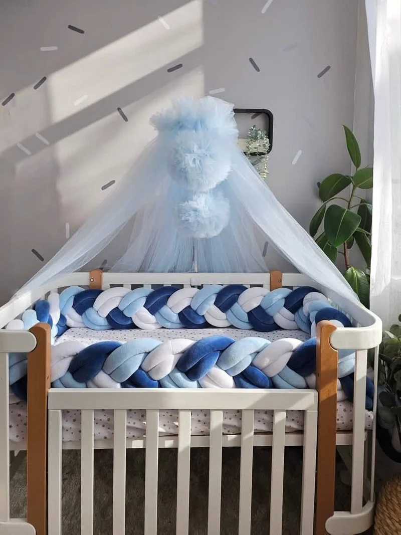 Baby Boy Bedding Set Navy Blue - Double Braided Décor