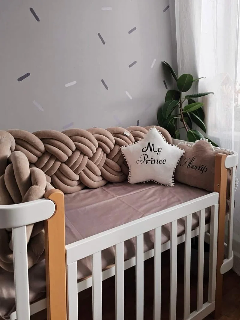 Crib Bumper Beige 35 cm