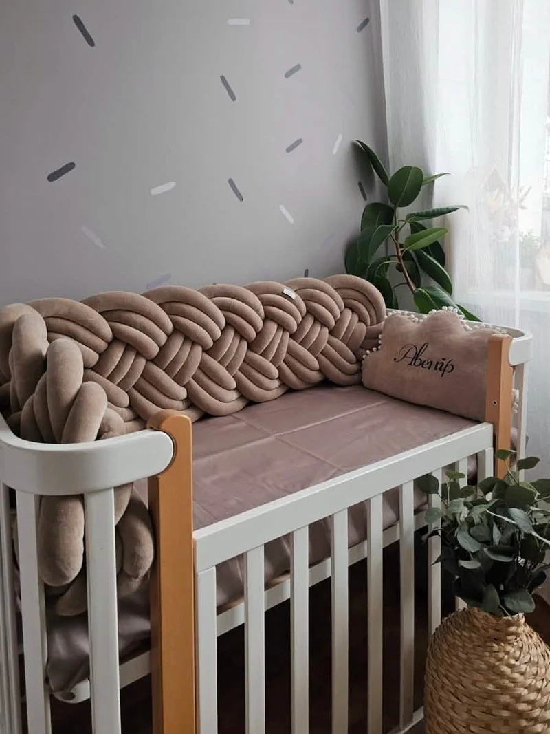 Crib Bumper Beige 35 cm