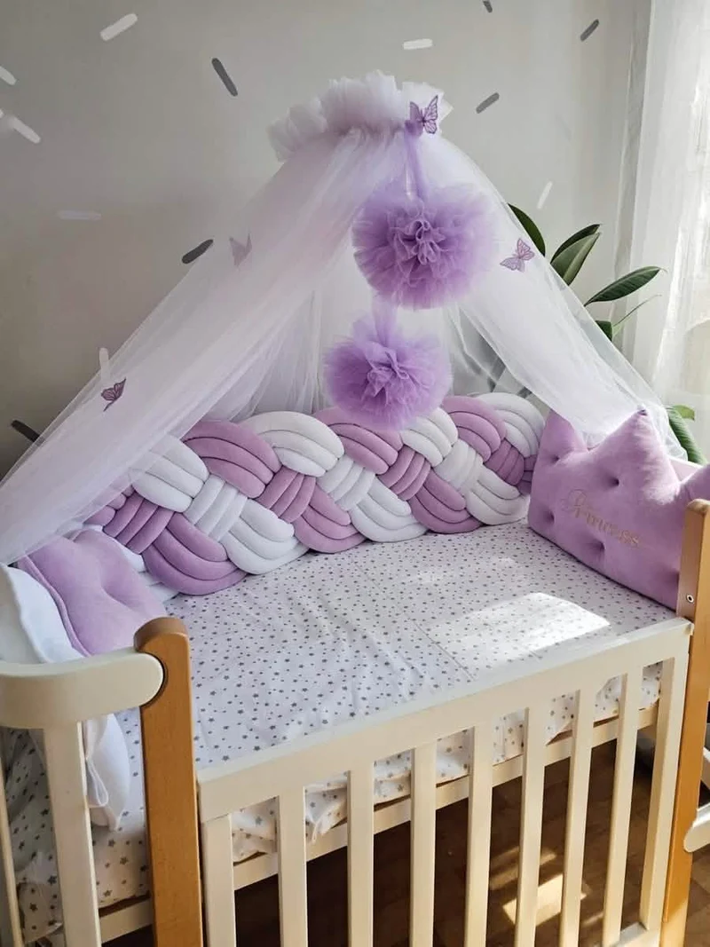 Crib Bumper Beige 35 cm