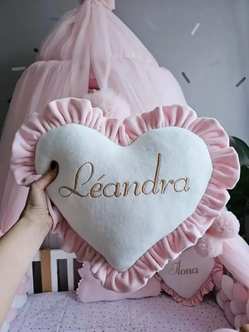 Baby Girl Bedding Set Blush - Cloud & 2 Heart Pillows