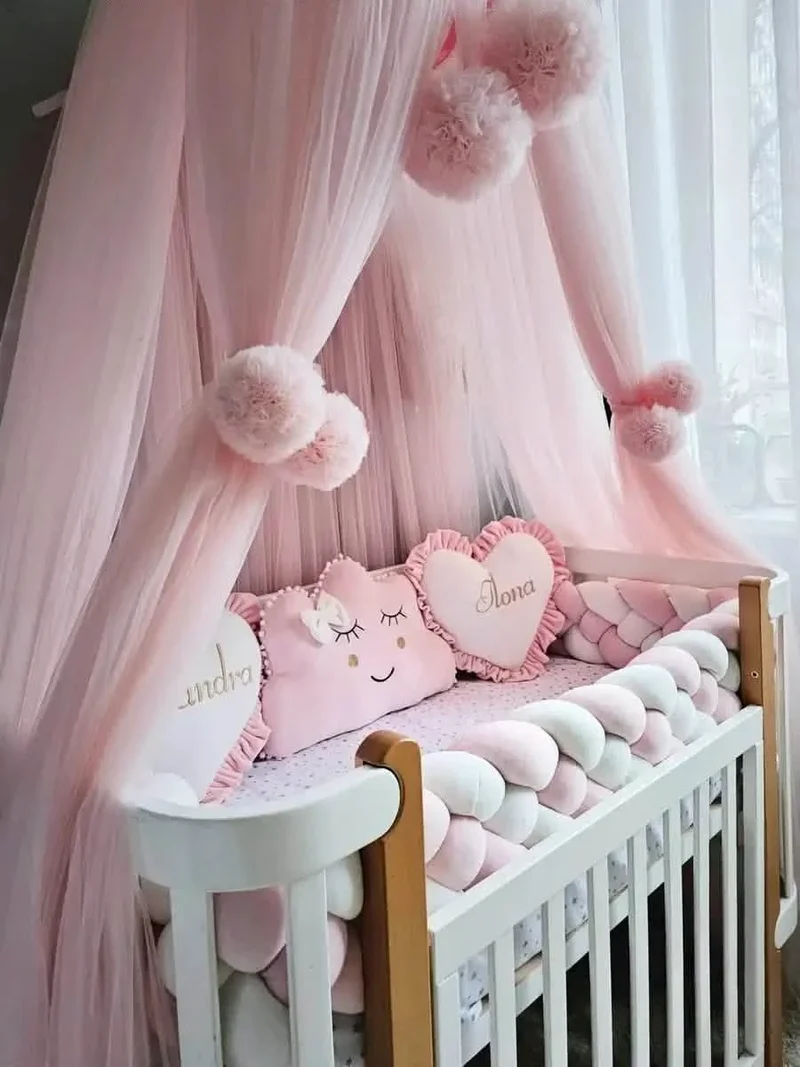 Baby Girl Bedding Set Blush - Cloud & 2 Heart Pillows