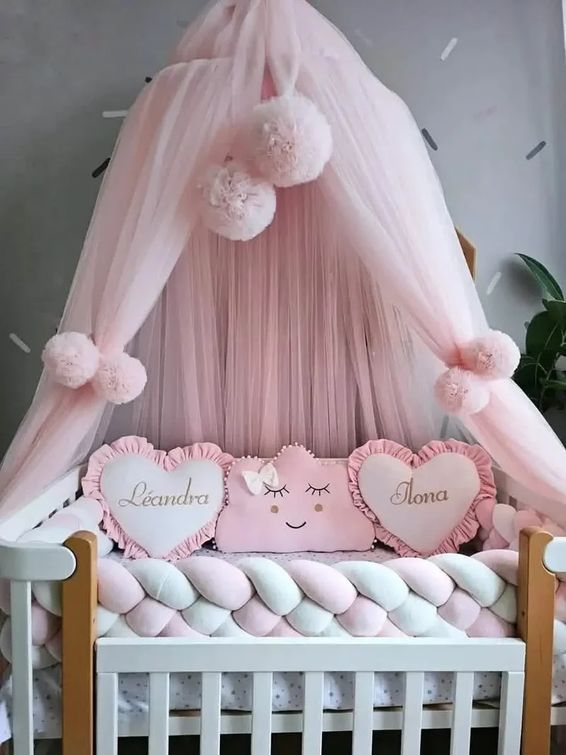 Baby Girl Bedding Set Blush - Cloud & 2 Heart Pillows