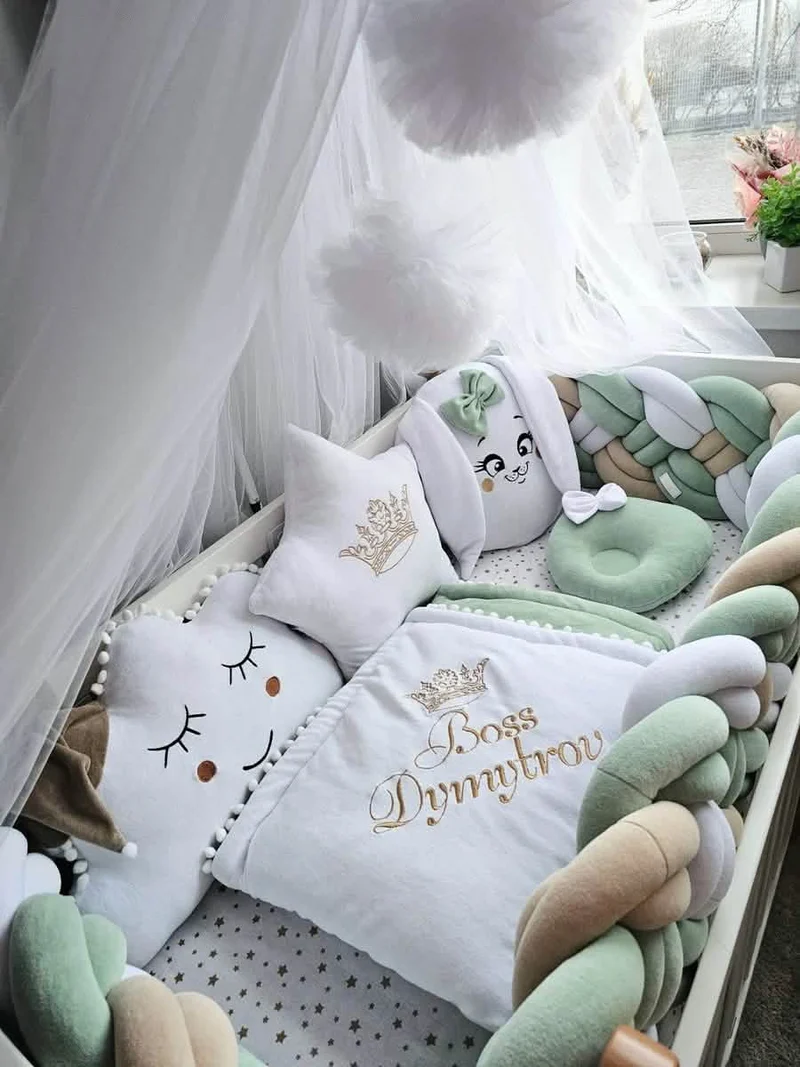 Baby Bedding Set Luxury - Cloud Face, Star & Bunny