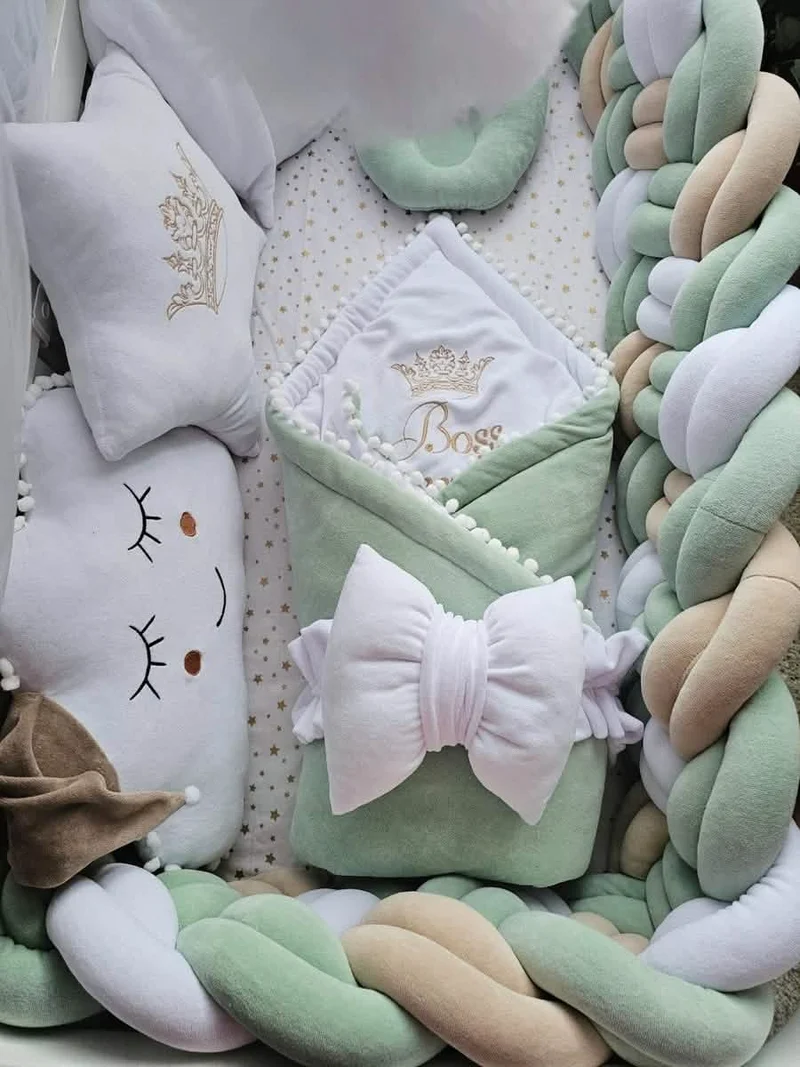Baby Bedding Set Luxury - Cloud Face, Star & Bunny