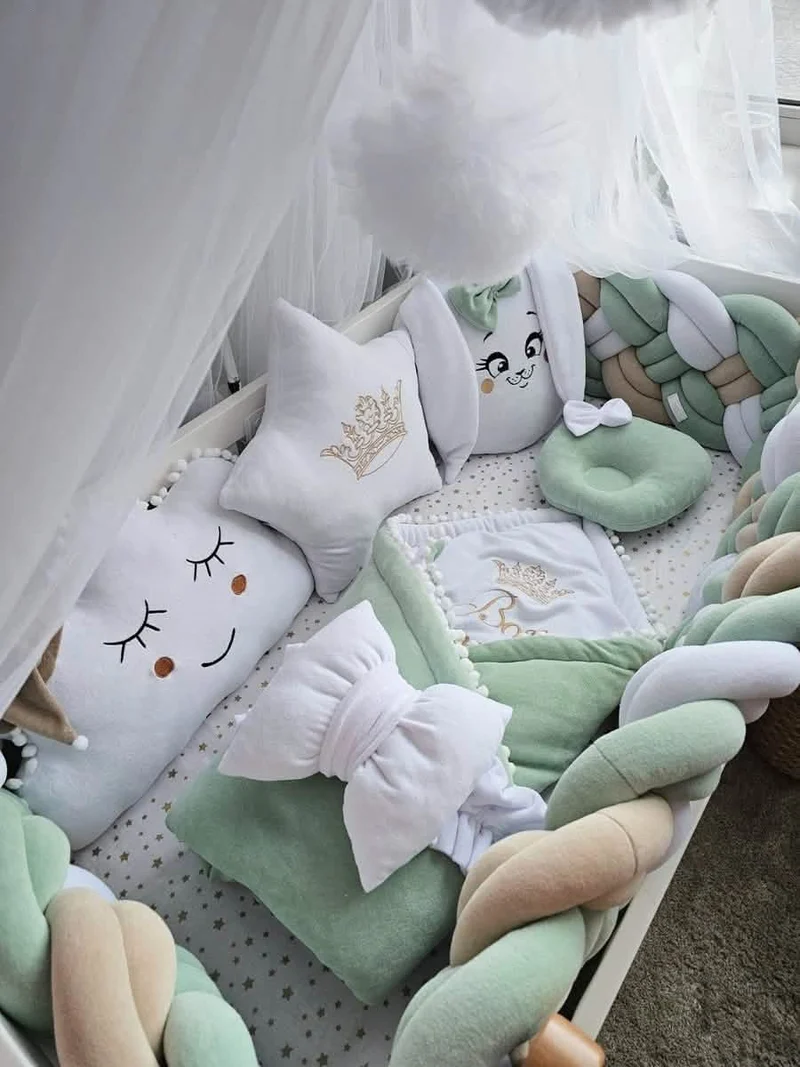 Baby Bedding Set Luxury - Cloud Face, Star & Bunny
