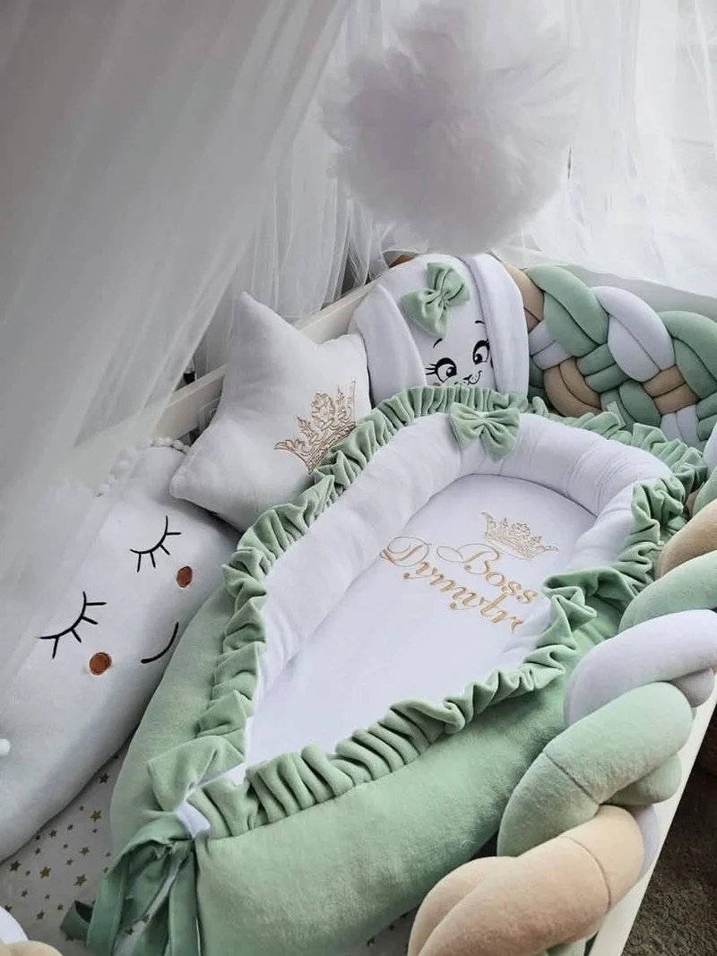 Baby Bedding Set Luxury - Cloud Face, Star & Bunny