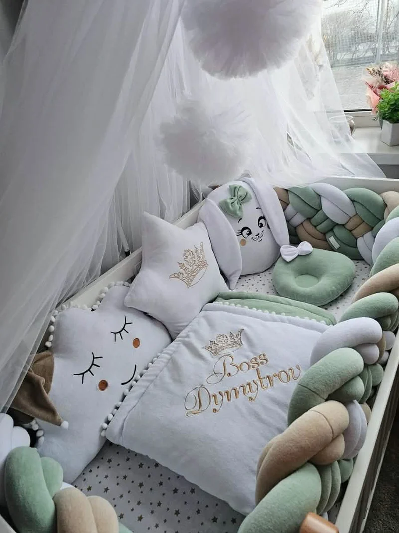 Baby Bedding Set Luxury - Cloud Face, Star & Bunny