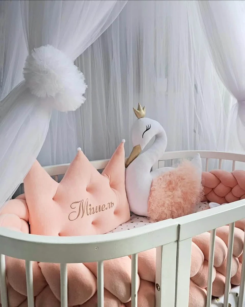Baby Girl Bedding Set Luxury - Princess Swan & Crown