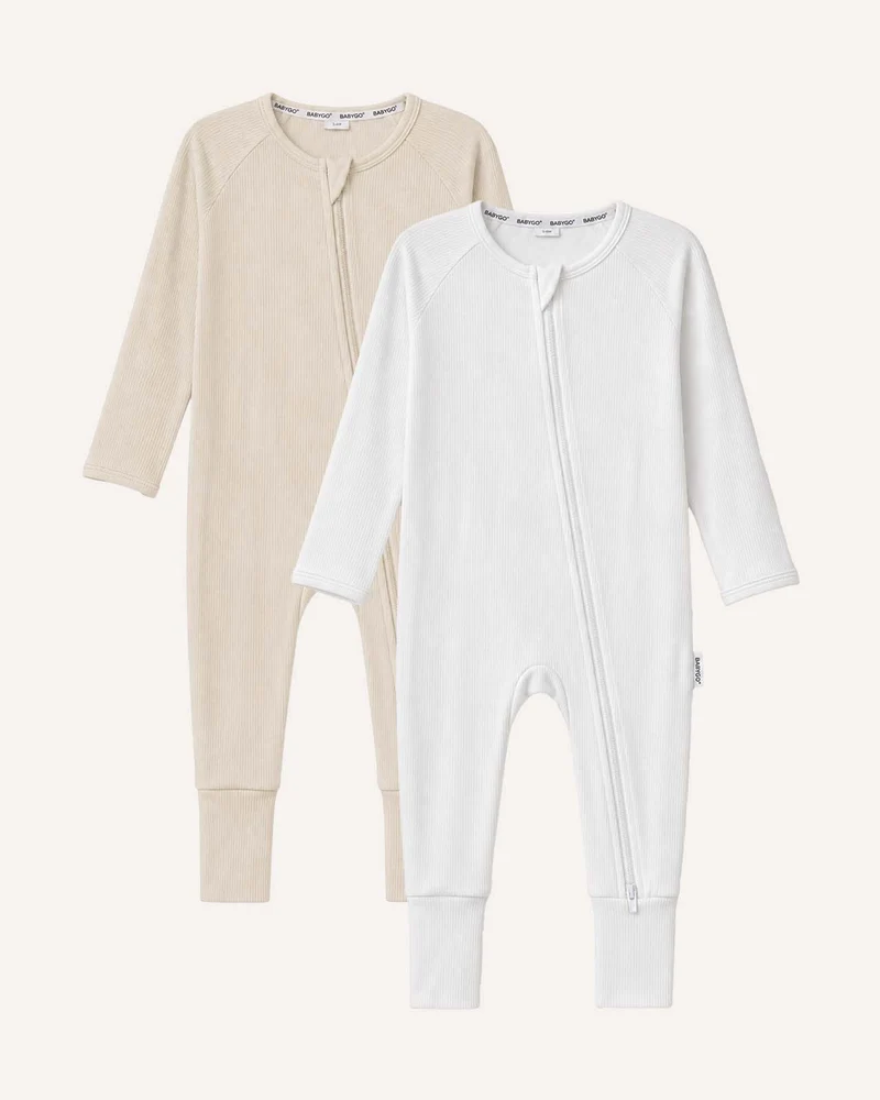 BABYGO® Schlafanzug mit Reißverschluss | 2er-Pack