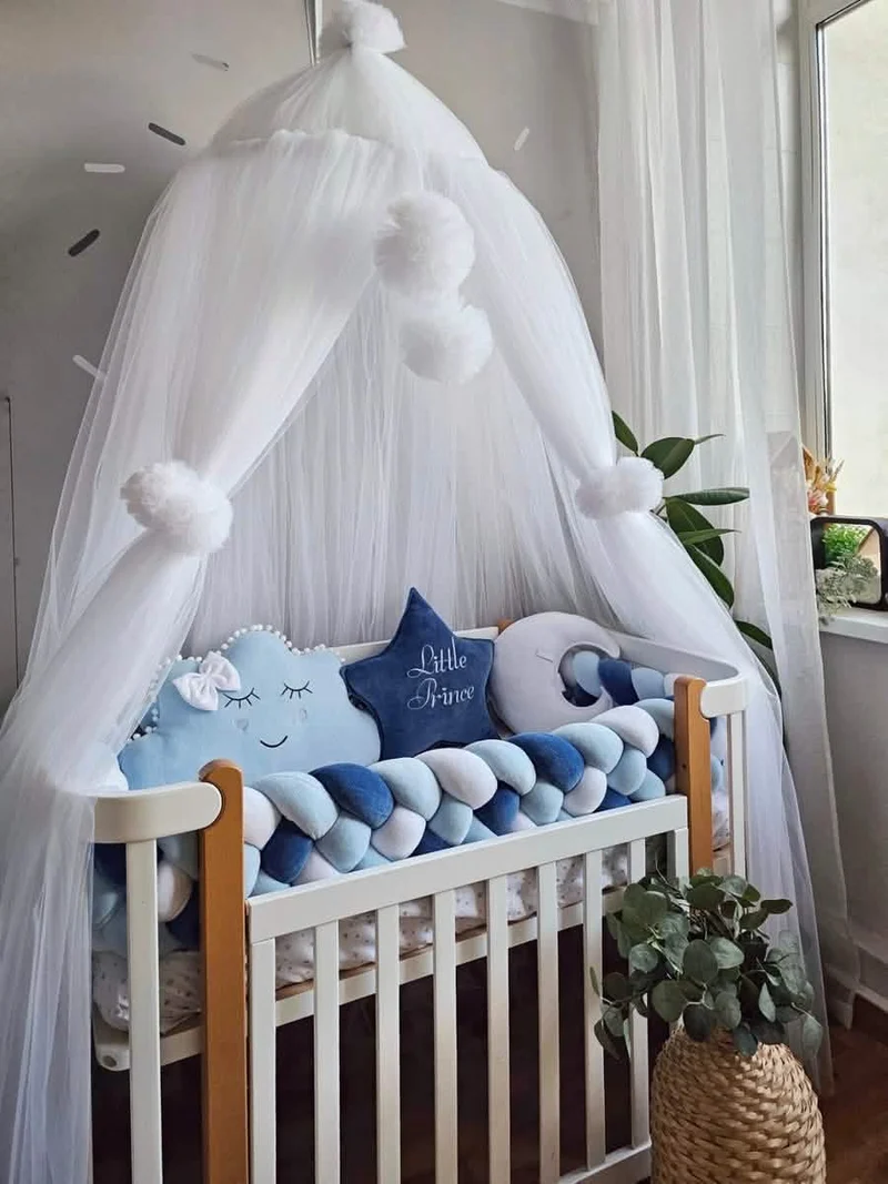 Baby Boy Bedding Set Blue - Star, Cloud & Moon Pillows