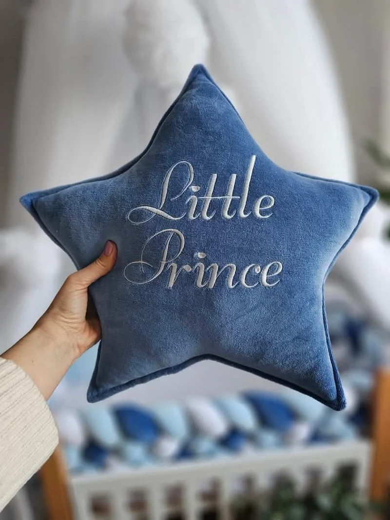 Baby Boy Bedding Set Blue - Star, Cloud & Moon Pillows