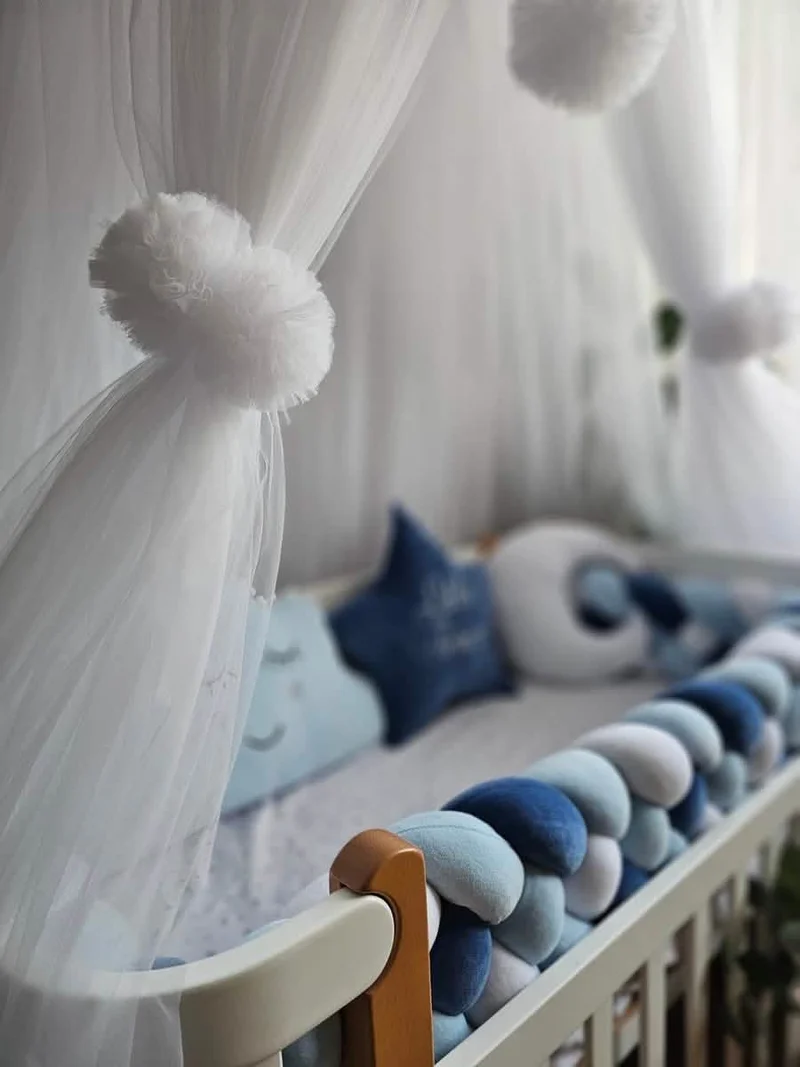 Baby Boy Bedding Set Blue - Star, Cloud & Moon Pillows