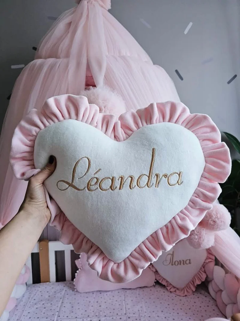 Baby Girl Bedding Set - Princess Swan, Heart & Cloud Face