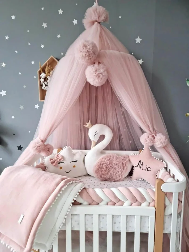 Baby Girl Bedding Set Luxury - Princess Swan, Star & Cloud