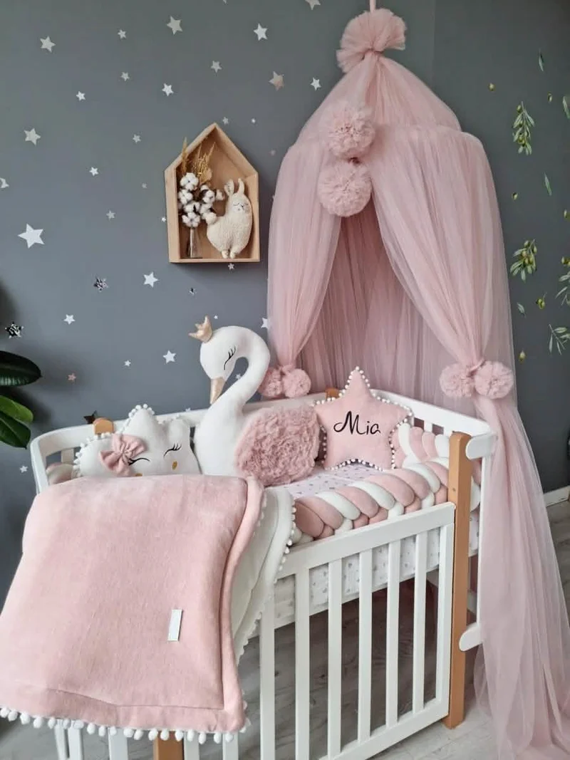 Baby Girl Bedding Set Luxury - Princess Swan, Star & Cloud