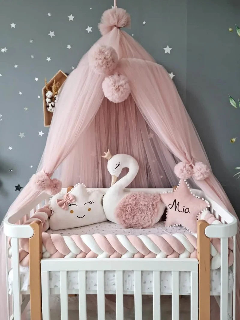 Baby Girl Bedding Set Luxury - Princess Swan, Star & Cloud