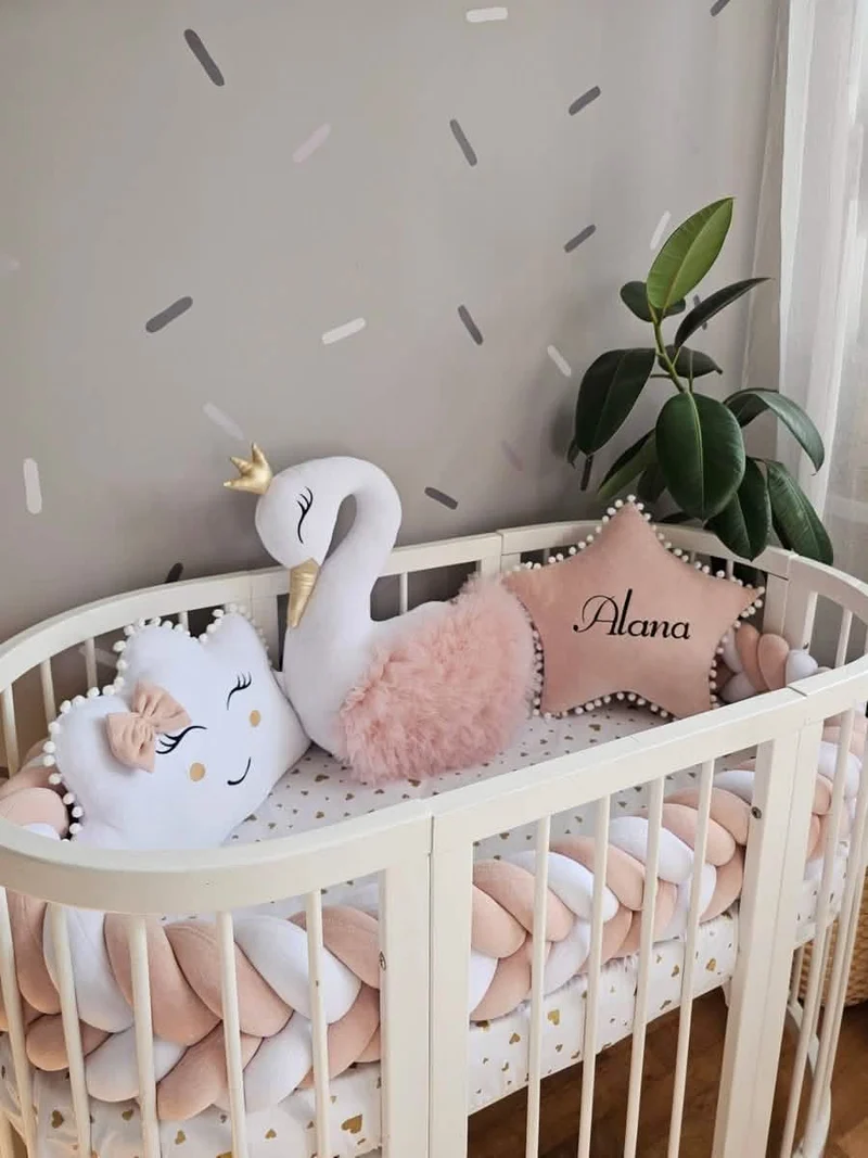 Baby Girl Bedding Set Luxury - Princess Swan, Star & Cloud