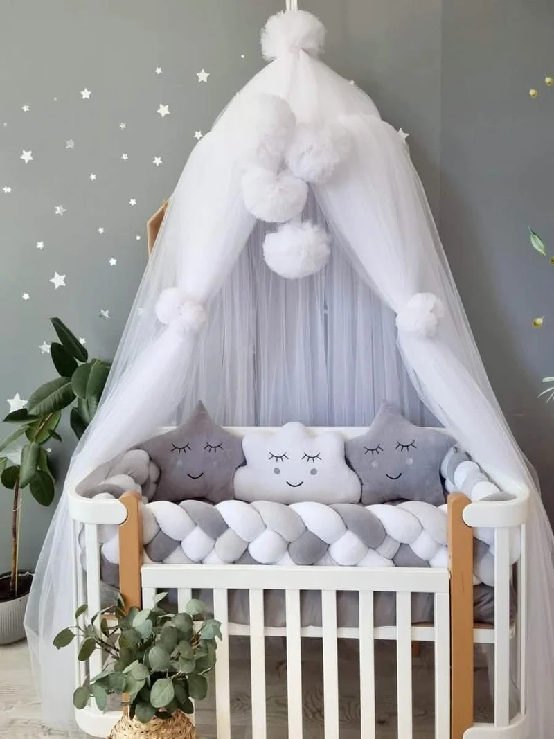Baby Boy Bedding Set Gray - 2 Clouds & Star Pillow