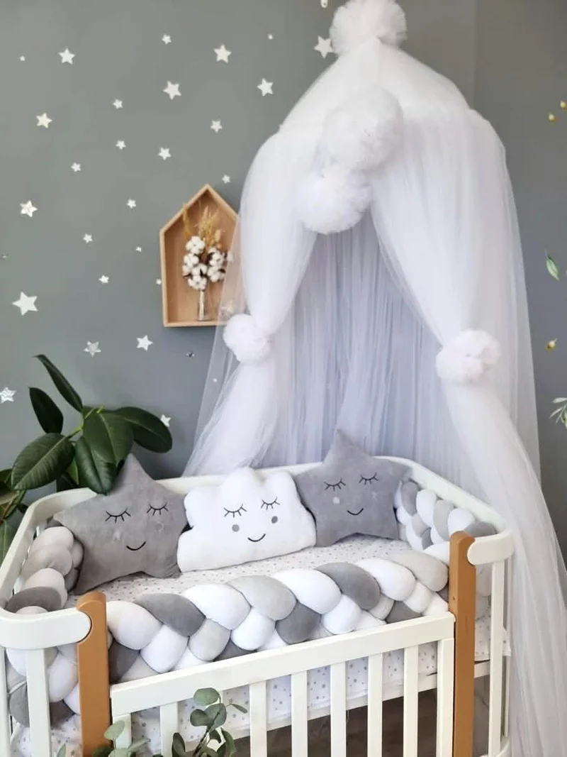 Baby Boy Bedding Set Gray - 2 Clouds & Star Pillow