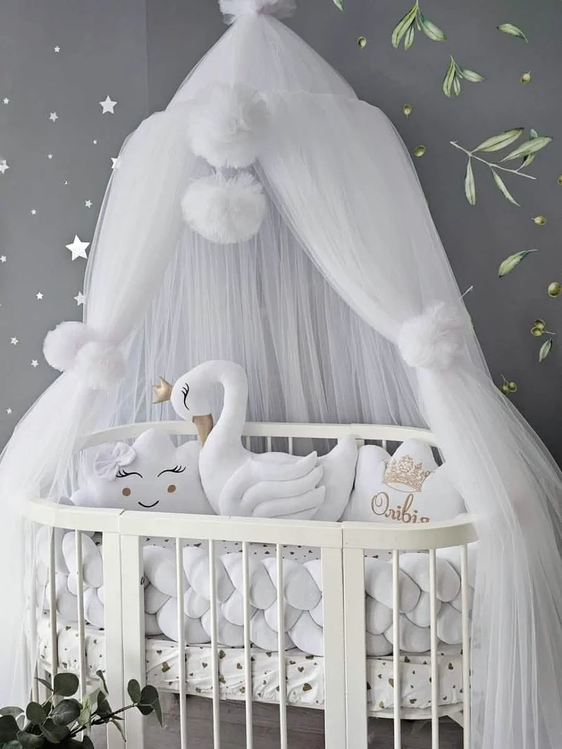 Baby Bedding Set White - Princess Swan & 2 Cloud Pillows