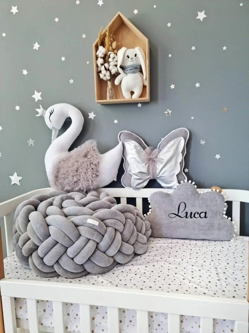 Baby Bedding Set Gray - Princess Swan, Butterfly & Cloud