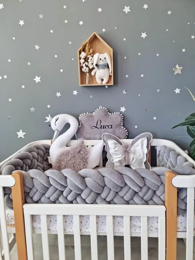 Baby Bedding Set Gray - Princess Swan, Butterfly & Cloud