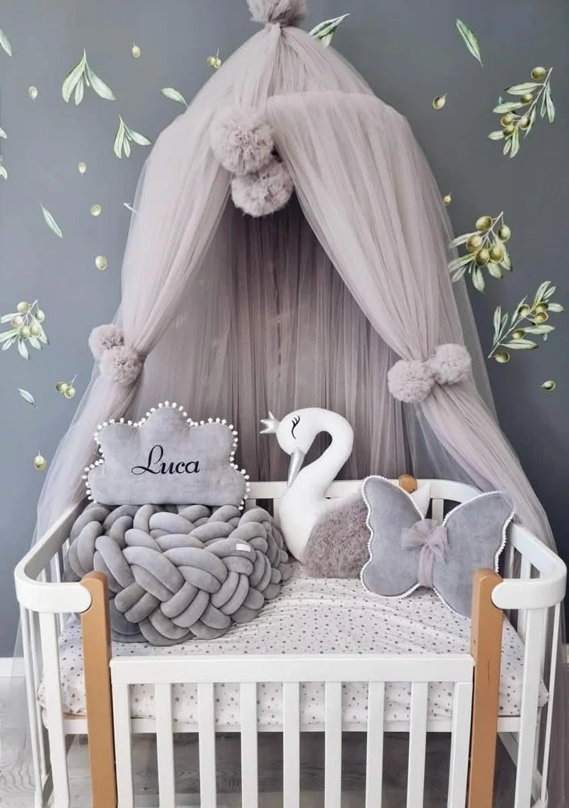 Baby Bedding Set Gray - Princess Swan, Butterfly & Cloud