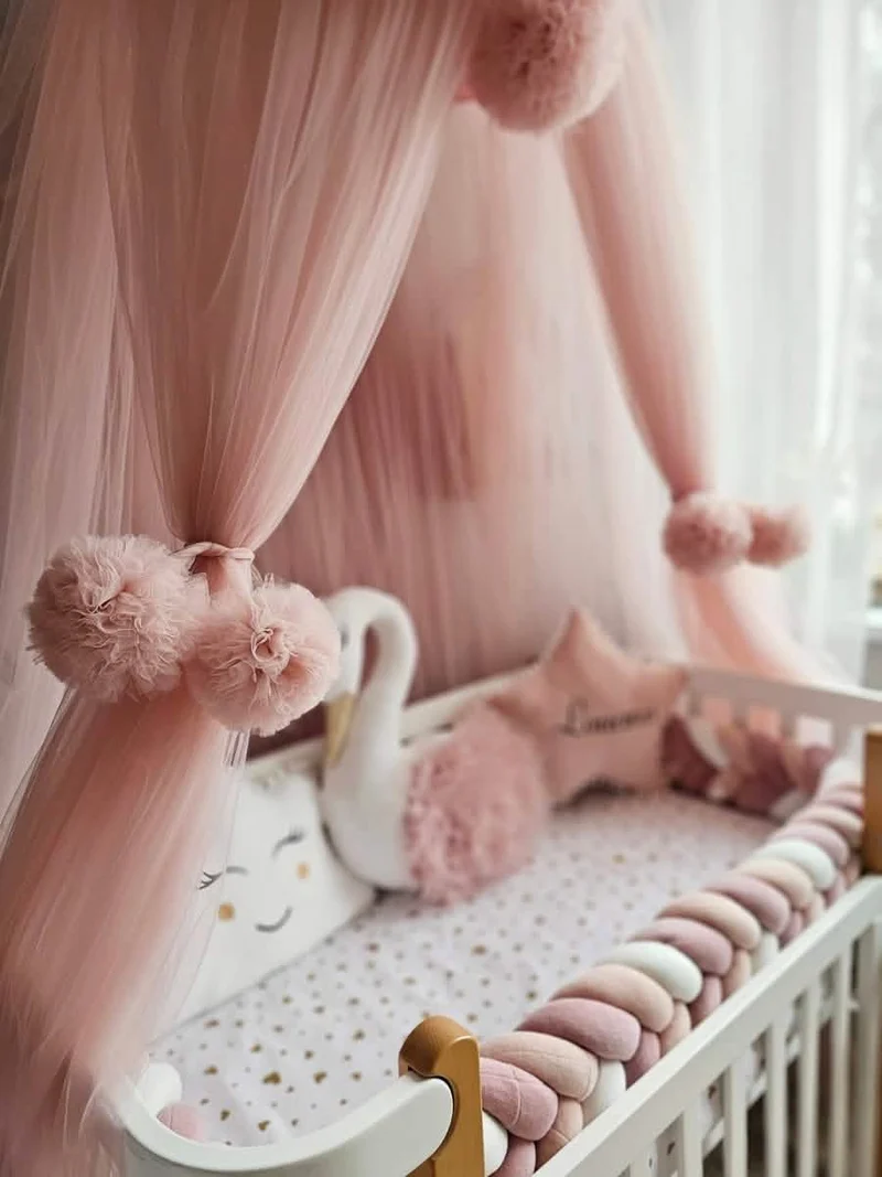 Baby Girl Bedding Set Light Blush - Princess Swan, Star & Cloud