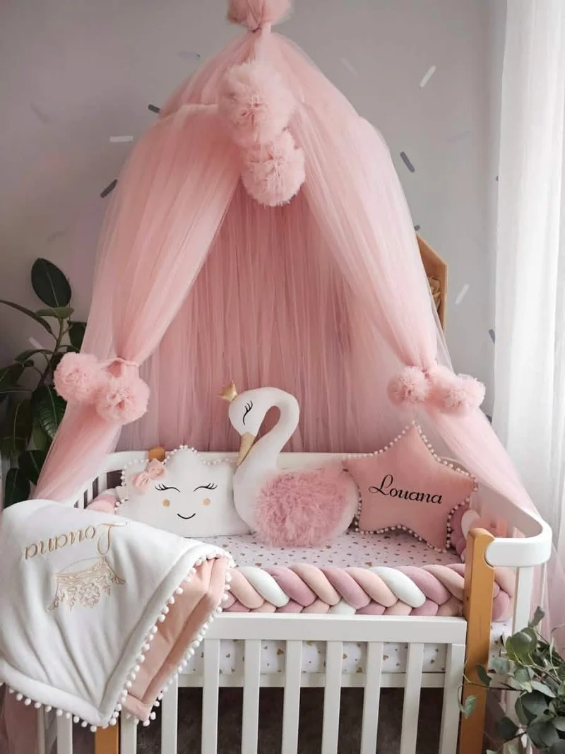 Baby Girl Bedding Set Light Blush - Princess Swan, Star & Cloud