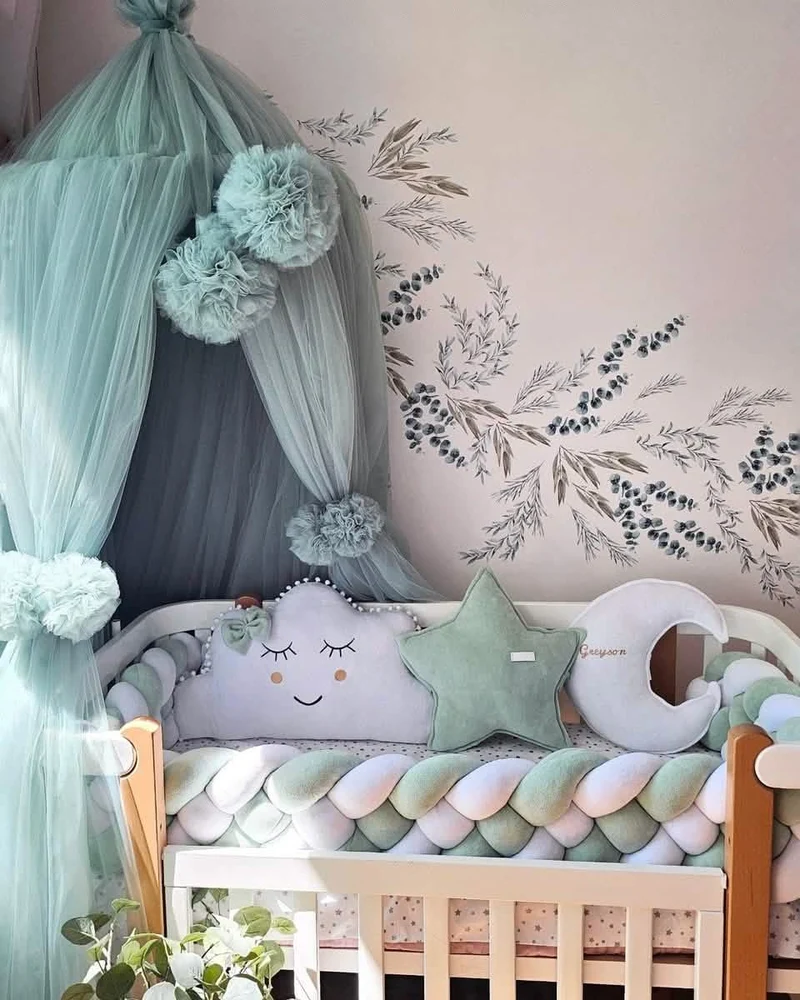 Baby Bedding Set Sage Green - Princess Swan, Star & Seashell