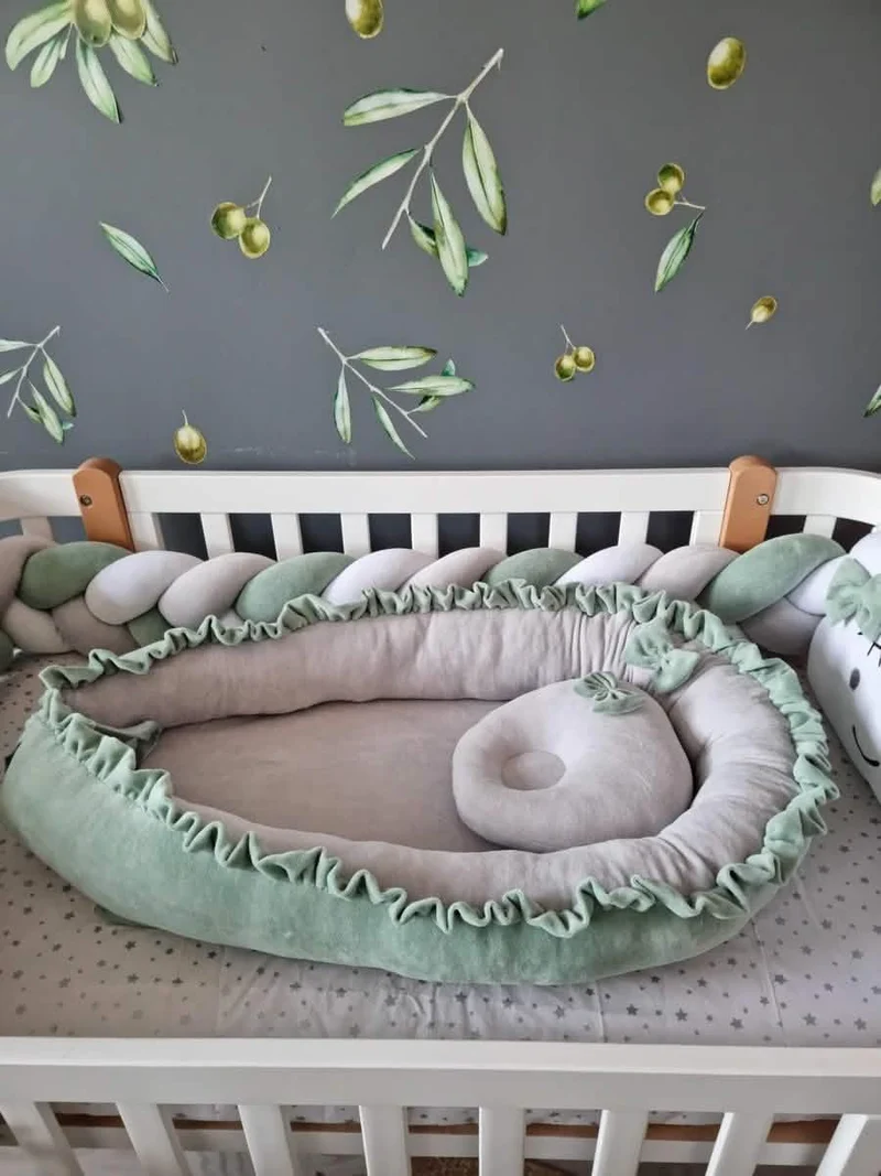 Baby Bedding Set Sage Green - Princess Swan, Star & Seashell