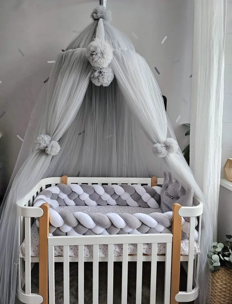 Gray Baby Boy Bedding Set - Cotton Velour Nursery Decor