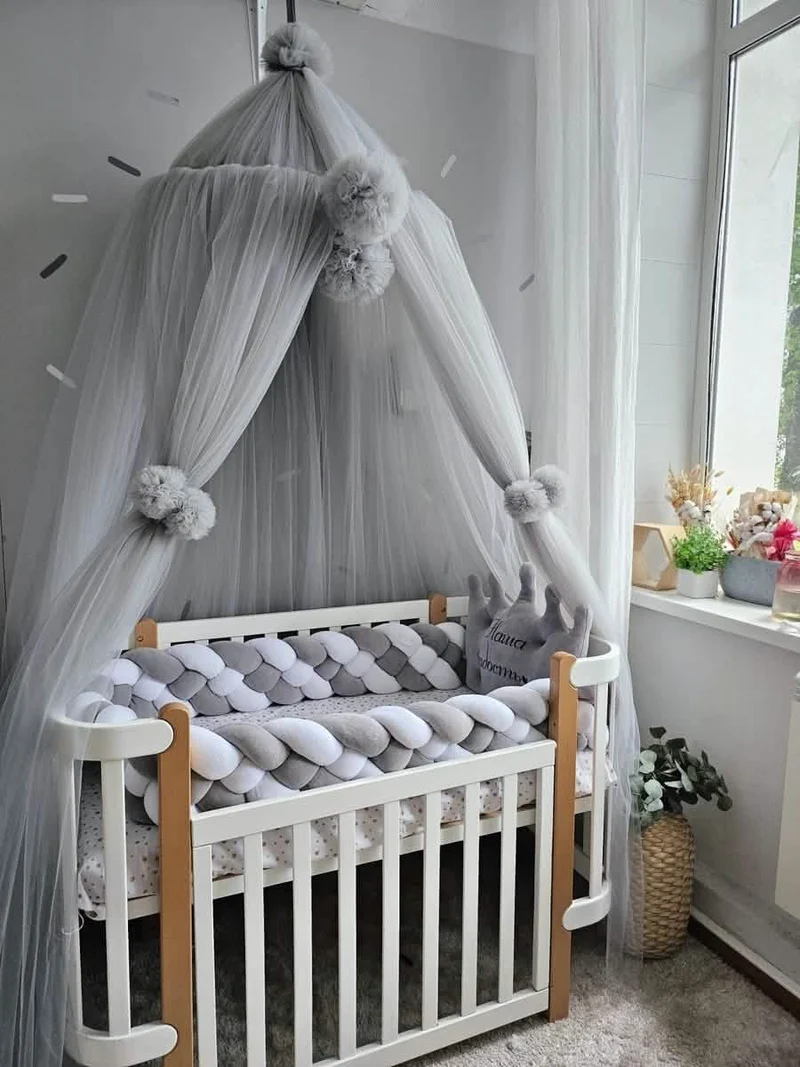 Gray Baby Boy Bedding Set - Cotton Velour Nursery Decor