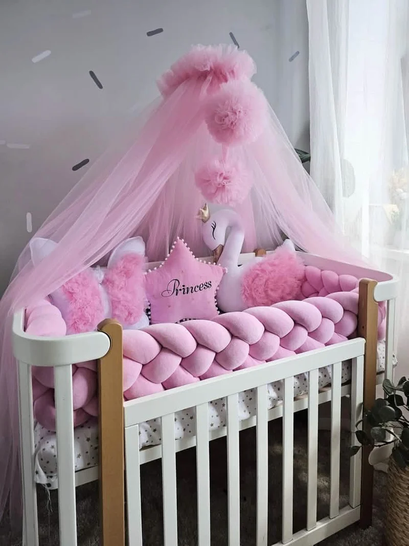 Pink Baby Girl Bedding Set - Star, Butterfly & Swan