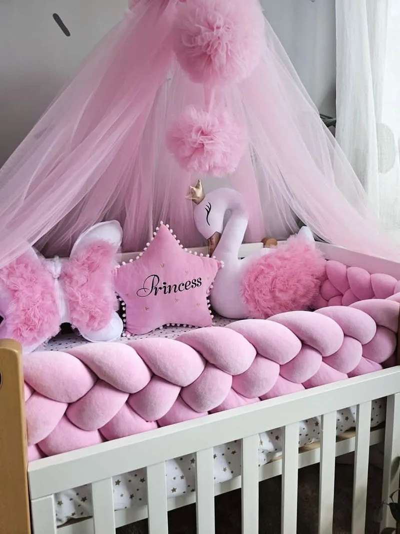 Pink Baby Girl Bedding Set - Star, Butterfly & Swan