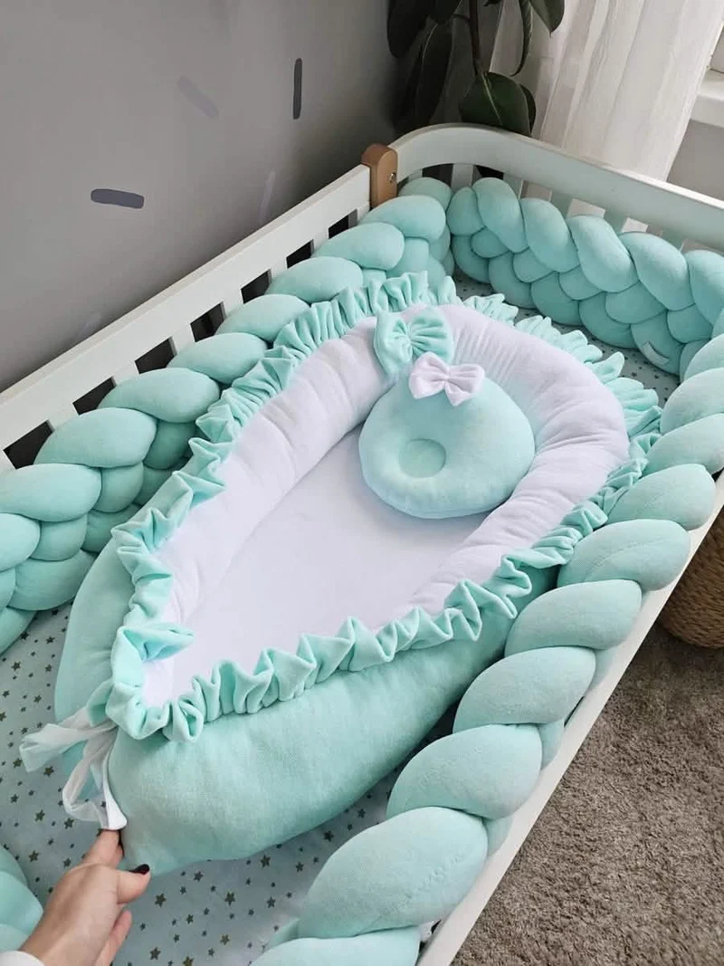 Crib Bumper Double Mint 20 cm