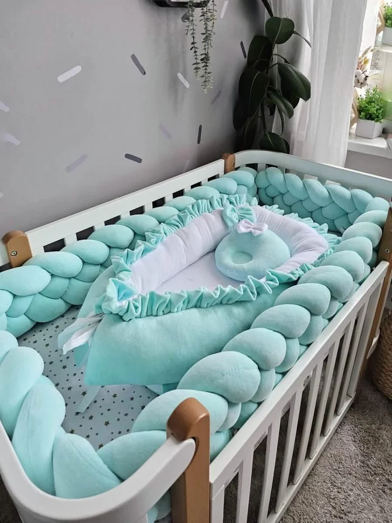 Crib Bumper Double Mint 20 cm