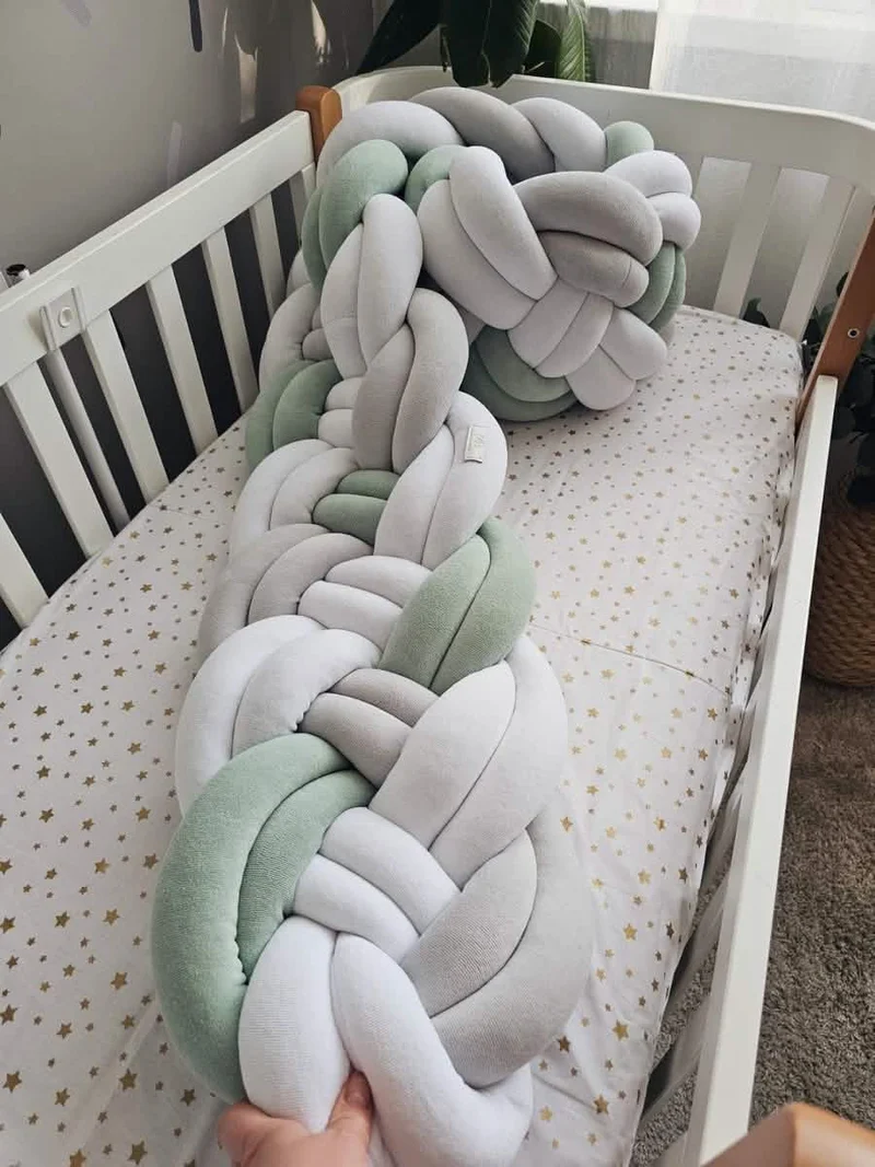 Baby Bedding Set Green - Cloud Face & 2 Star Pillows