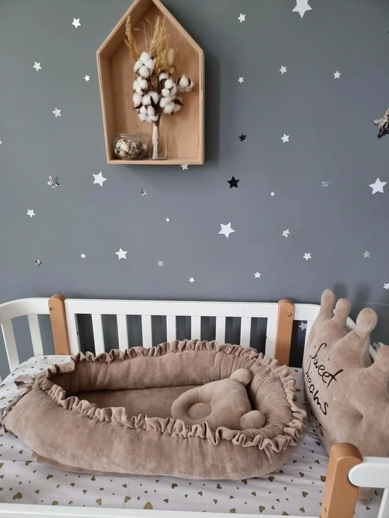 Baby Bedding Set Cappuccino - Triple Braided Full Crib Bumper