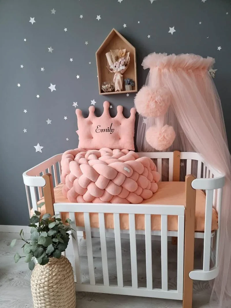 Triple Braided Crib Bumper Mixed Colors 30 cm